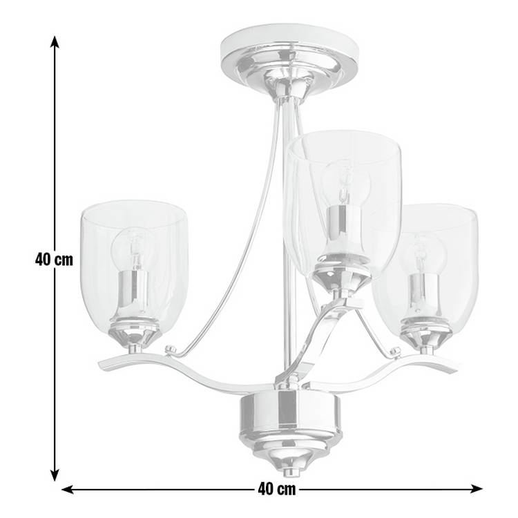 Argos Home 3-light chrome ceiling fitting with glass shades, UK version