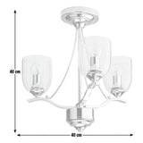 Argos Home 3-light chrome ceiling fitting with glass shades, UK version