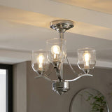 Argos Home 3-light chrome ceiling fitting with glass shades, UK version