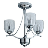 Argos Home 3-light chrome ceiling fitting with glass shades, UK version
