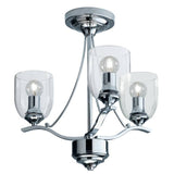 Argos Home 3-light chrome ceiling fitting with glass shades, UK version
