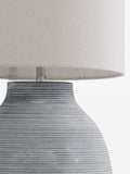 Fairford floor lamp with concrete base and fabric shade - British product