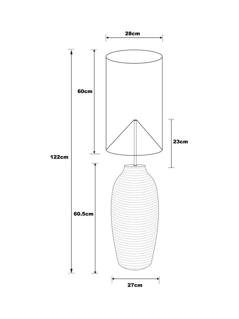 Fairford floor lamp with concrete base and fabric shade - British product