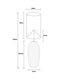 Fairford floor lamp with concrete base and fabric shade - British product