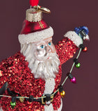 Harrods Father Christmas tree decoration glass ornament with velvet ribbon, imported from the UK
