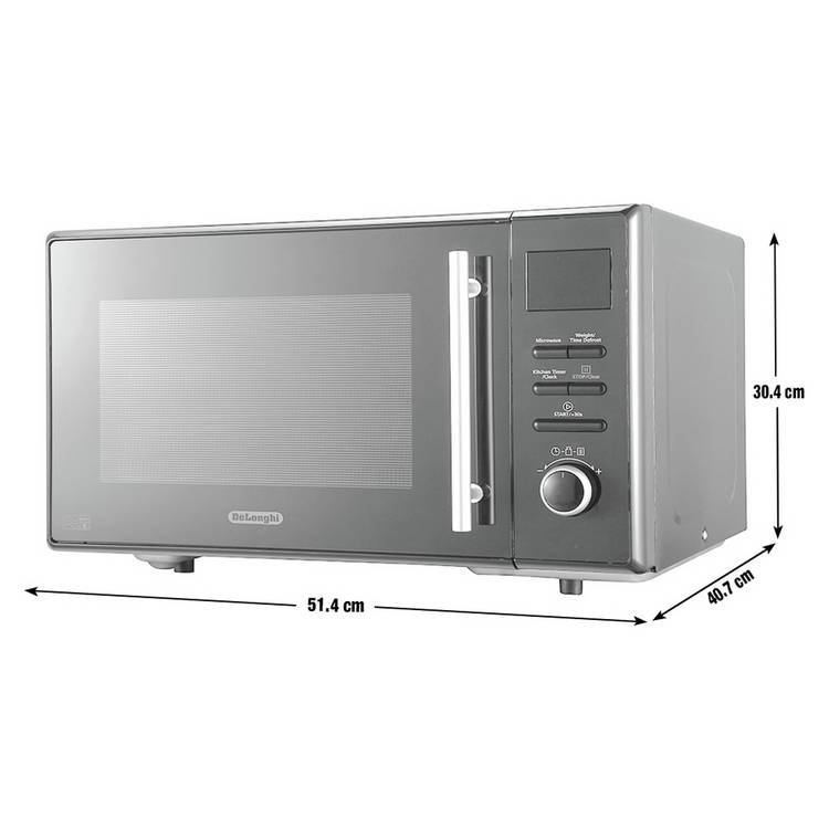De'Longhi black microwave 900W 25L (British brand)