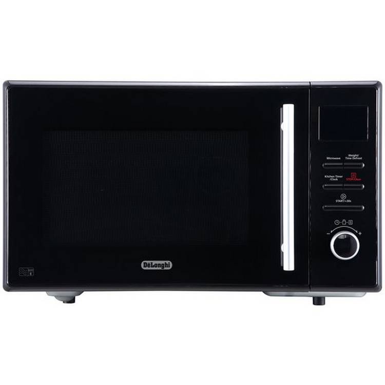 De'Longhi black microwave 900W 25L (British brand)