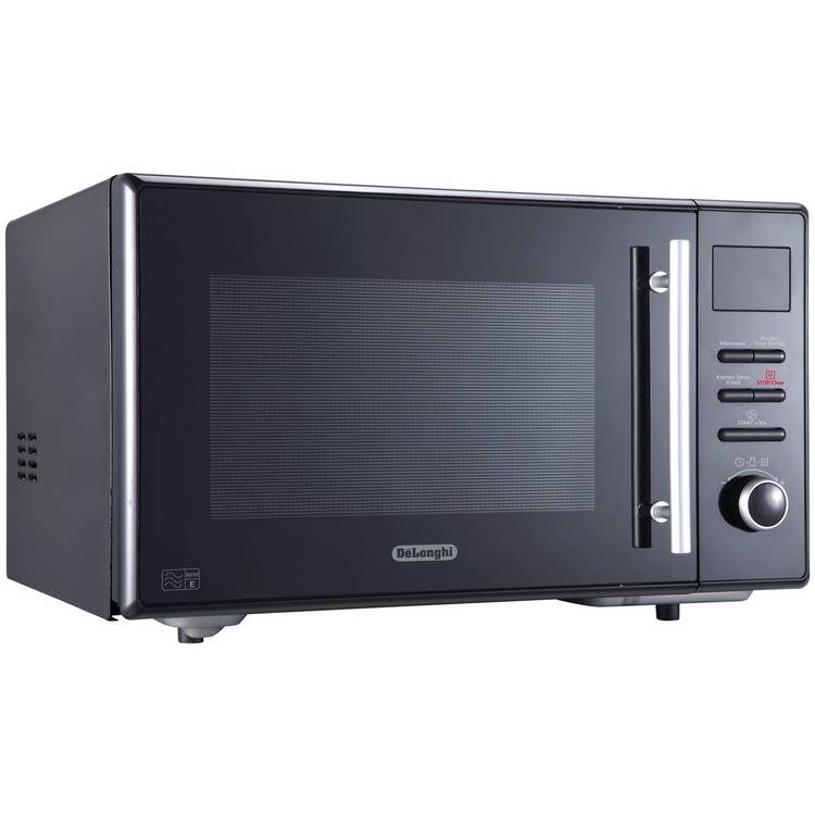 De'Longhi black microwave 900W 25L (British brand)