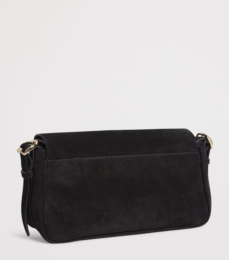 Sandro Paris suede Le Mambo shoulder bag H15xW31xD10.5cm (British brand)