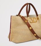 Valentino Garavani straw tote bag VLogo Signature medium, UK version