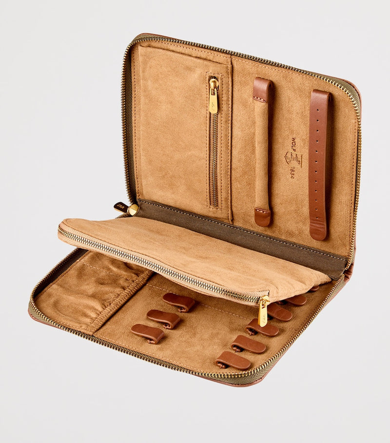 WOLF Ida travel zip jewellery portfolio case (British brand)