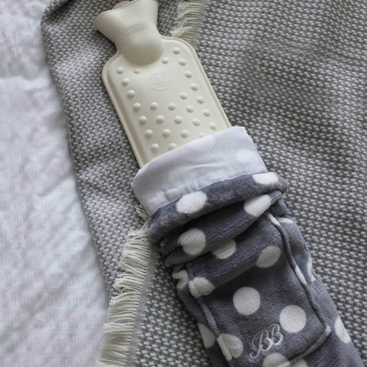 YUYU body hot water bottle in grey polka - British product