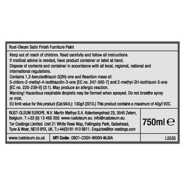 Rust-Oleum furniture paint Slate 750ml (British brand)