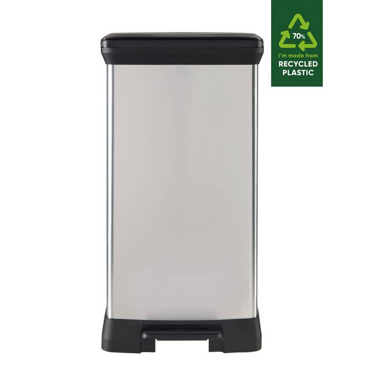 Curver silver pedal bin 50L, UK version