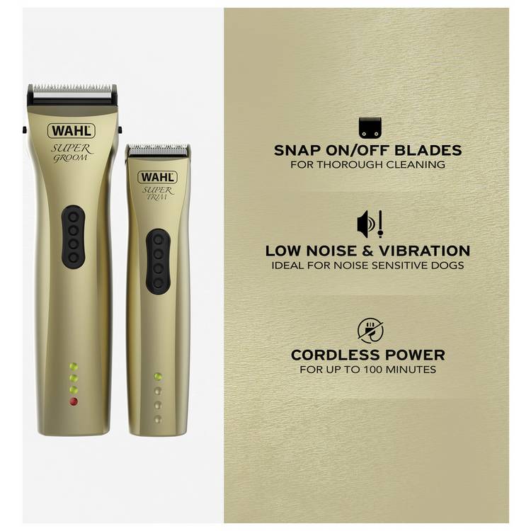 Wahl Super Groom cordless dog clipper and trimmer kit, UK version