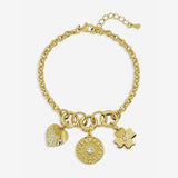 Inicio gold plated multi charm bracelet (British brand)
