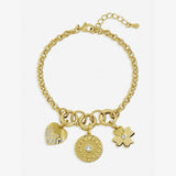 Inicio gold plated multi charm bracelet (British brand)