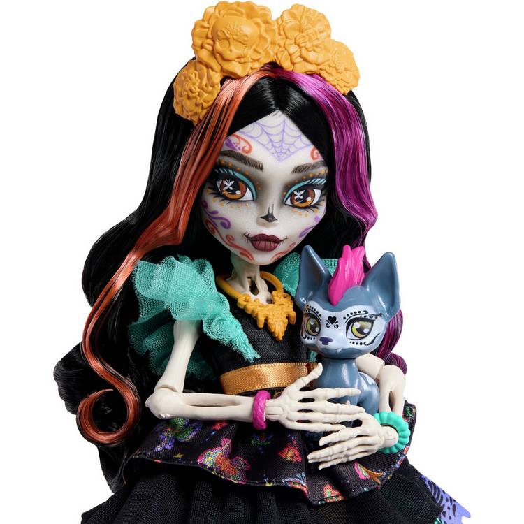 Monster High Skelita Calaveras doll with pet and accessories, imported from the UK