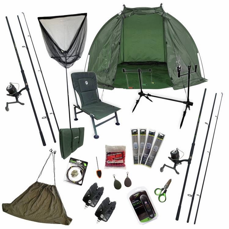 Kingcarp 12ft 2 rod carp fishing set with shelter - British product