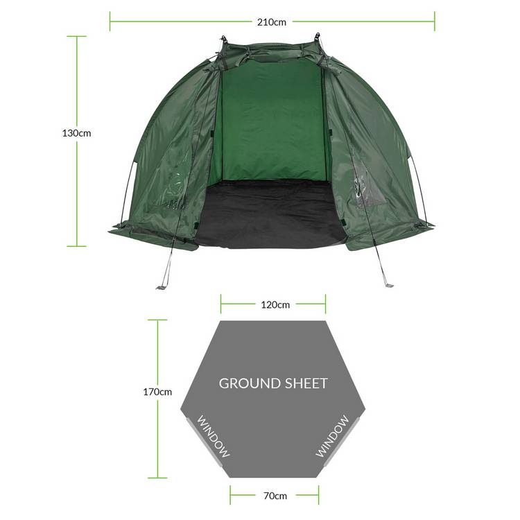 Kingcarp 12ft 2 rod carp fishing set with shelter - British product