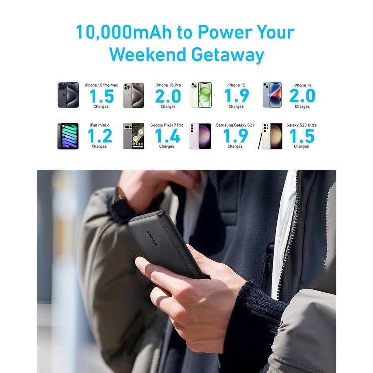 Anker portable power bank Slim 10,000mAh - British product
