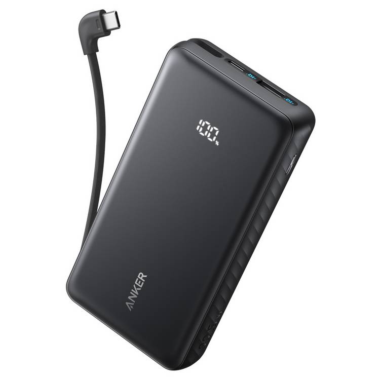 Anker power bank with built-in USB-C cable 20,000mAh - British product