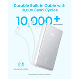 Anker power bank with built-in USB-C cable 20,000mAh - British product
