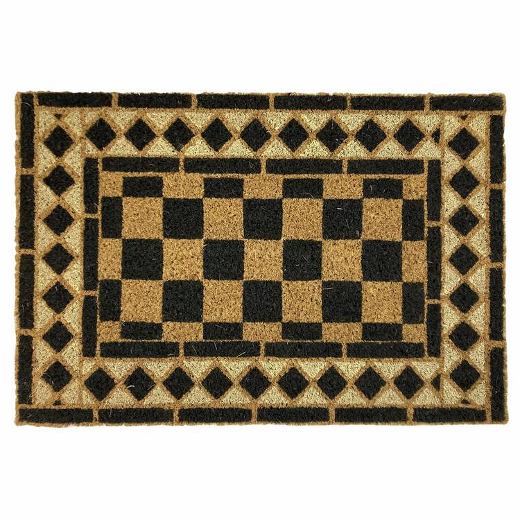 Mighty Mats chequerboard black doormat 40x60cm, imported from the UK