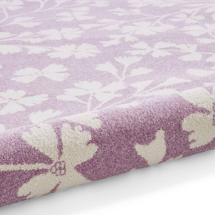 Catherine Lansfield floral short pile rug 80x150cm, UK version