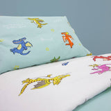 Zog kids bedding set white blue reversible duvet cover, British brand