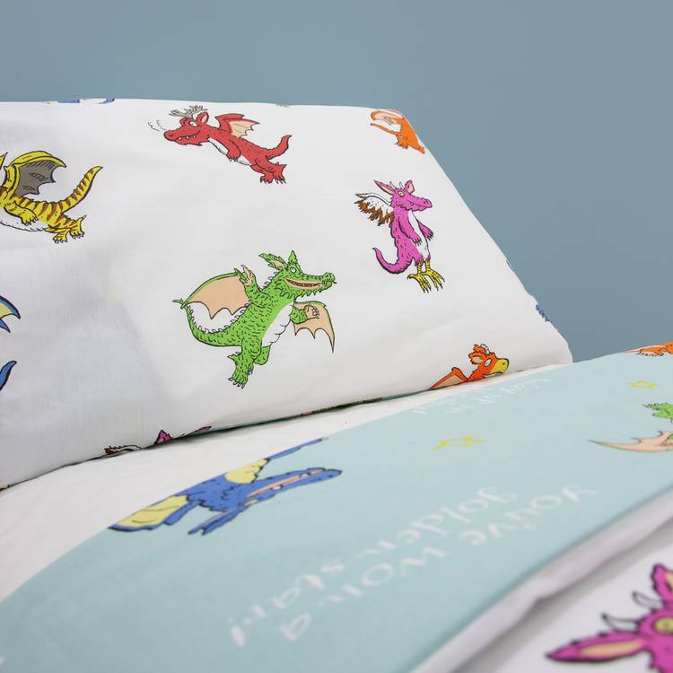 Zog kids bedding set white blue reversible duvet cover, British brand
