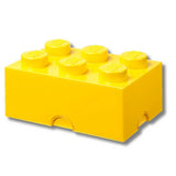 LEGO yellow storage brick with 6 knobs, UK version