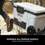 Ninja FrostVault wheeled cooler 45QT white, imported from the UK