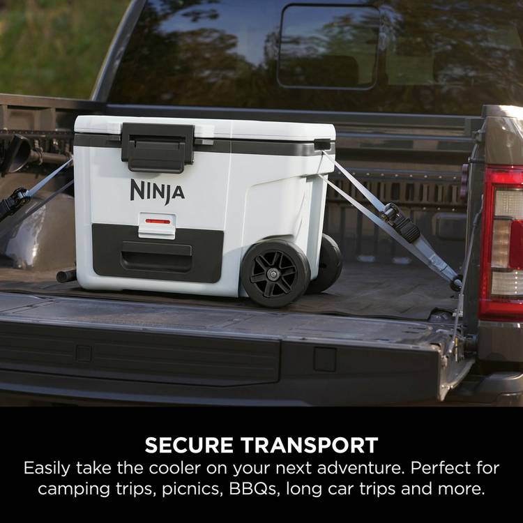 Ninja FrostVault wheeled cooler 45QT white, imported from the UK