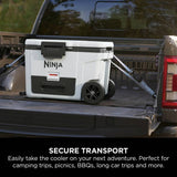 Ninja FrostVault wheeled cooler 45QT white, imported from the UK