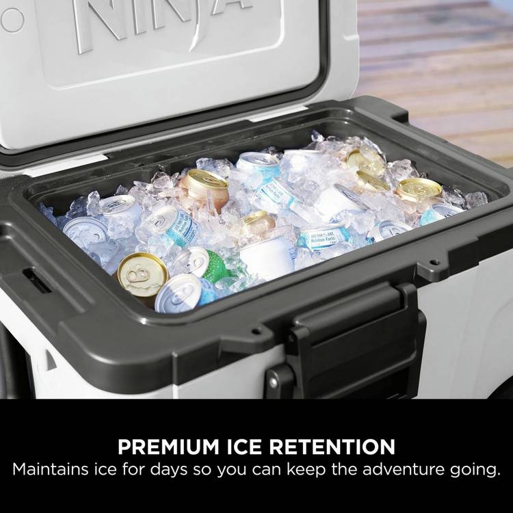 Ninja FrostVault wheeled cooler 45QT white, imported from the UK
