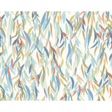 Origin Murals Willow Leave wall mural denim blue and apricot, imported from the UK
