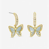Argos Jon Richard Gold Plated Pave Blue Butterfly Half Hoop Earrings- Buy online at McGrocer