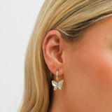 Jon Richard gold plated butterfly half hoop earrings, imported from the UK