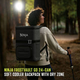 Ninja FrostVault Go soft cooler backpack 17L 24-can - British product