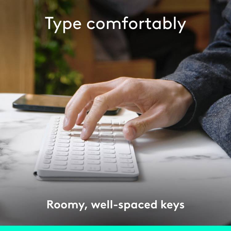 Logitech Keys-To-Go 2 wireless keyboard pale grey, imported from the UK