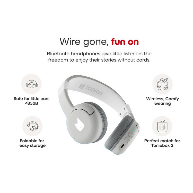 tonies grey Bluetooth headphones for Toniebox 2, imported from the UK
