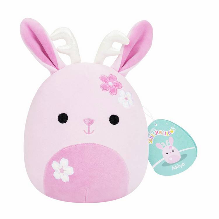 Squishmallows Akiyo pink jackalope soft toy 7.5 inch, imported from the UK