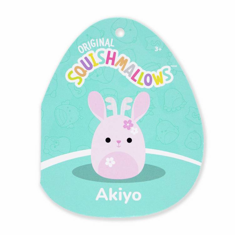 Squishmallows Akiyo pink jackalope soft toy 7.5 inch, imported from the UK