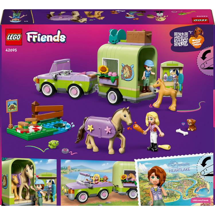 LEGO Friends horse trailer toy with car 279-piece set, UK version