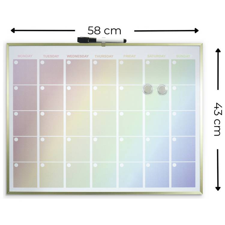 Cathedral Rainbow Magnetic Calendar Board 43x58cm, imported from the UK