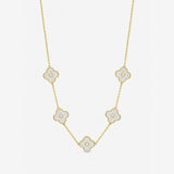 Jon Richard gold plated mother of pearl clover necklace, UK version