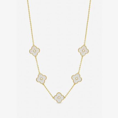 Argos Jon Richard Gold Plated Mother of Pearl Clover Necklace- Buy online at McGrocer