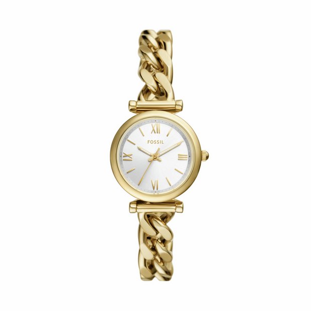 Fossil Carlie gold tone stainless steel bracelet watch (British brand)