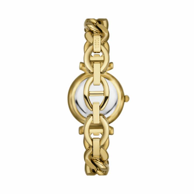 Fossil Carlie gold tone stainless steel bracelet watch (British brand)